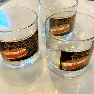 Vintage bar scotch old fashioned glasses San Francisco cable car